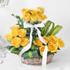 Gift Radiant Yellow Rose Arrangement with Teddy