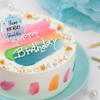 Gift Rainbow Swirl Personalized Birthday Cake