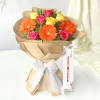 Rakhi with Flower Bouquet Online