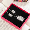 Rectangular Silver Plated Pendant Set with CZ Stones Online