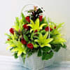 Red and Green Flowers in Basket Online