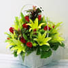 Red and Green Flowers in Basket Online