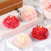 Gift Red And Peach Coloured Rose-Shaped Candles - Set Of 2
