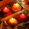 Buy Red And Peach Coloured Rose-Shaped Candles - Set Of 2