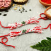 Red And White Seed Rakhi (Set of 2) Online