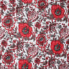 Gift Red Floral Jaipur Block Print Double Bed Quilt