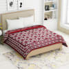 Buy Red Floral Jaipur Block Print Double Bed Quilt