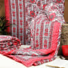 Red Floral Jaipur Block Print Double Bed Quilt Online