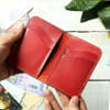 Buy Red Leather Card Holder with Croc Embossing