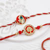 Gift Red Meenakari Rakhis And Sweets Hamper