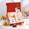 Red Meenakari Rakhis And Sweets Hamper Online