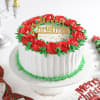 Gift Red Roses Christmas Cream Cake (1 Kg)