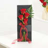 Gift Red Roses Slate And Mini Cake Duo