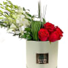 Red Roses with Orchids in Cylinder Box Online
