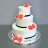 Red Roses with Pearls Fondant Wedding Cake (5 Kg) Online