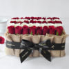 Gift Red & White Roses in Jute Tray
