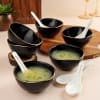 Regal Feast Set of 6 Soup Bowls N Spoons - Black Online