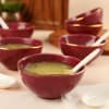 Buy Regal Feast Set of 6 Soup Bowls N Spoons - Maroon