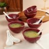 Regal Feast Set of 6 Soup Bowls N Spoons - Maroon Online