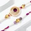 Gift Regal Purple Stone And Pearl Rakhi - Set Of 2