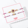 Shop Regal Purple Stone And Pearl Rakhi - Set Of 2