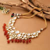 Gift Regal Red and Kundan Polki Necklace Set