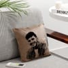 Gift Reserved For Bhai - Personalized Velvet Pocket Cushion - Beige