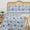 Gift Reversible Cool Blue Cotton Double Bedcover & Quilt