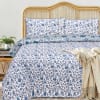 Reversible Cool Blue Cotton Double Bedcover & Quilt Online