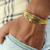 Roaring Lion Engraved Oxidised Gold Finish Men's Bracelet Online