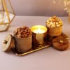 Roasted Dry Fruits In Metal Containers With Tray Online