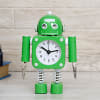 Gift Robot Shaped Green Metal Clock