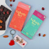 Romance Personalized Photo Keychain With Chocolates Online