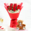 Romantic Red Roses with Teddy Online