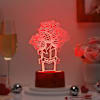 Gift Romantic Roses Personalized LED Lamp With Brown Base