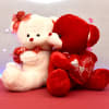 Romantic Teddy Couple Red and Cream Large Online