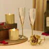 Romantic Valentine Hamper With Silver Plated Champagne Flutes Online