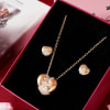 Buy Rose Gold Finish Pendant and Earrings Set