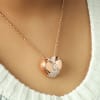 Buy Rose Gold Finish Studded Heart Pendant Necklace