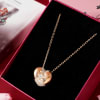 Shop Rose Gold Finish Studded Heart Pendant Necklace