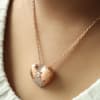 Rose Gold Finish Studded Heart Pendant Necklace Online