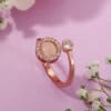 Buy Rose Gold Moonstone Adjustable Ring