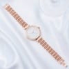 Shop Rose Gold Women's Watch With Infinity Knot Bracelet