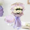 Roses Bouquet And Birthday Cake Gift Combo Online