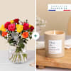Roses multicolores et bougie - Multicolored roses and candle Online