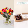 Roses multicolores et chocolats - Roses and chocolates Online