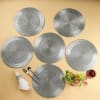 Gift Round Charger Placemats With Coasters And Napkin Rings - Silver (Set of 6+6+6)