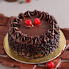 Round Chocolate Cake with Chocolate Chips & Cherry Toppings Online