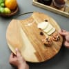 Buy Round Wooden Personalized Serving Platter Cum Chopping Board
