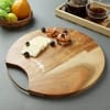 Shop Round Wooden Personalized Serving Platter Cum Chopping Board